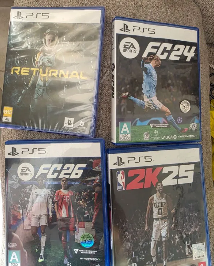 Paquete Juegos PS5 Originales – Returnal, FC 24, FC 26, NBA 2K25 (Semi Nuevos)